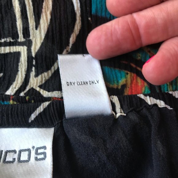 Chico's Silk Skirt Lined Tribal Asymmetrical Boho - Picture 10 of 11